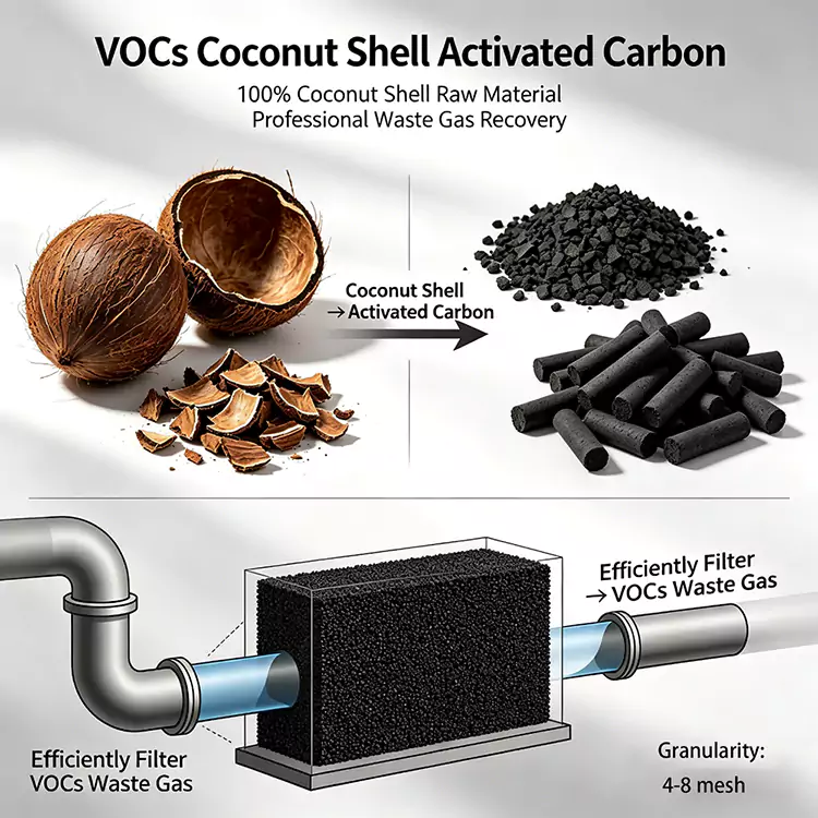 Regenerácia VOCs Coconut Shell Carbon